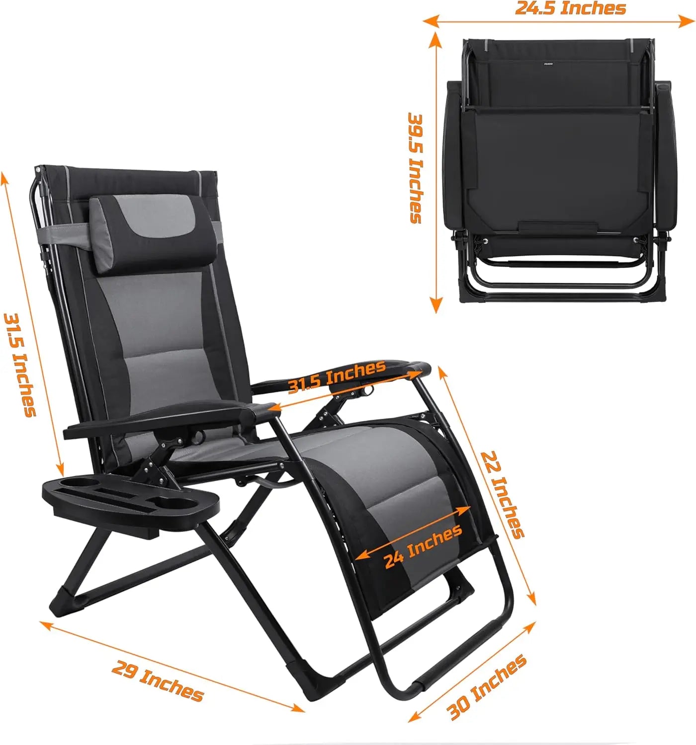 Zero Gravity Recliner Folding Chair For Outdoors With Sunshade
