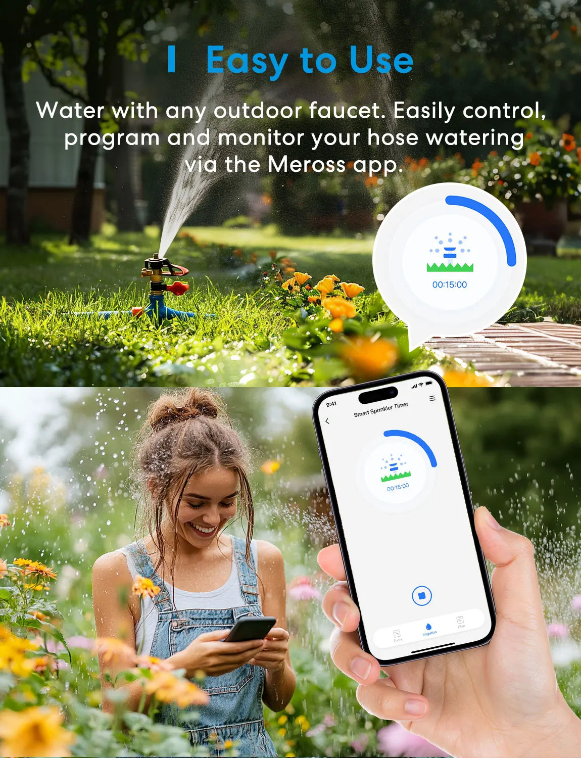 Meross Smart Sprinkler Timer MST100 US Version With Brass Tracking Alerts