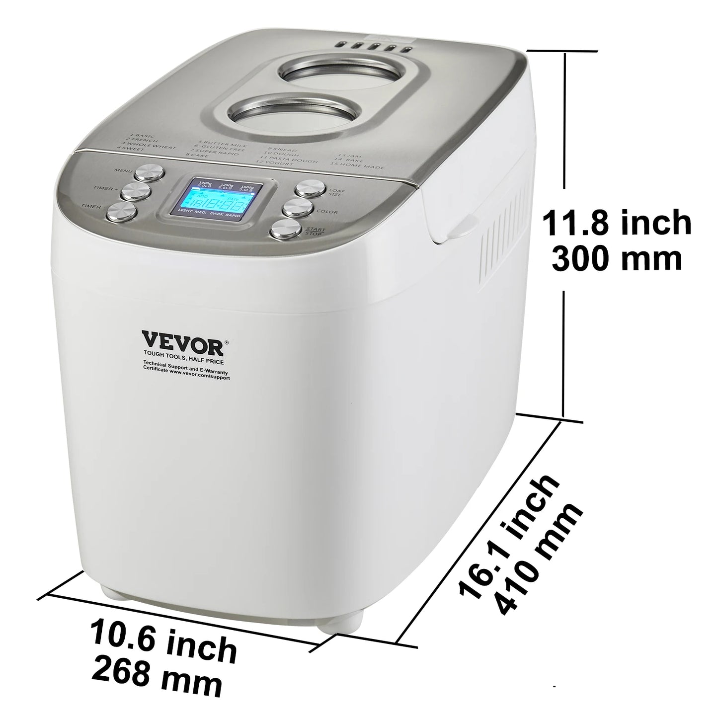 SucceBuy 15 In 1 Gluten Free Automatic Countertop Bread Maker