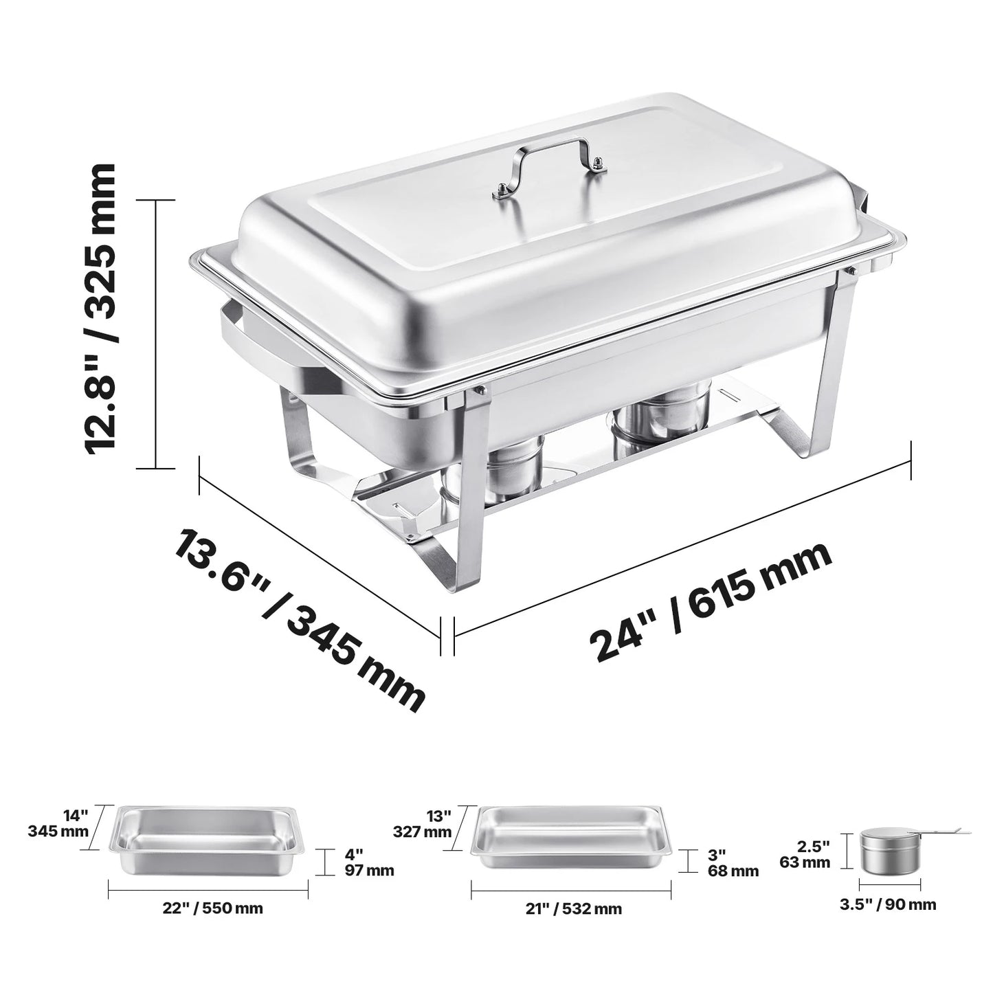 SucceBuy Chafing Dish Buffet Set Stainless Steel With Pans