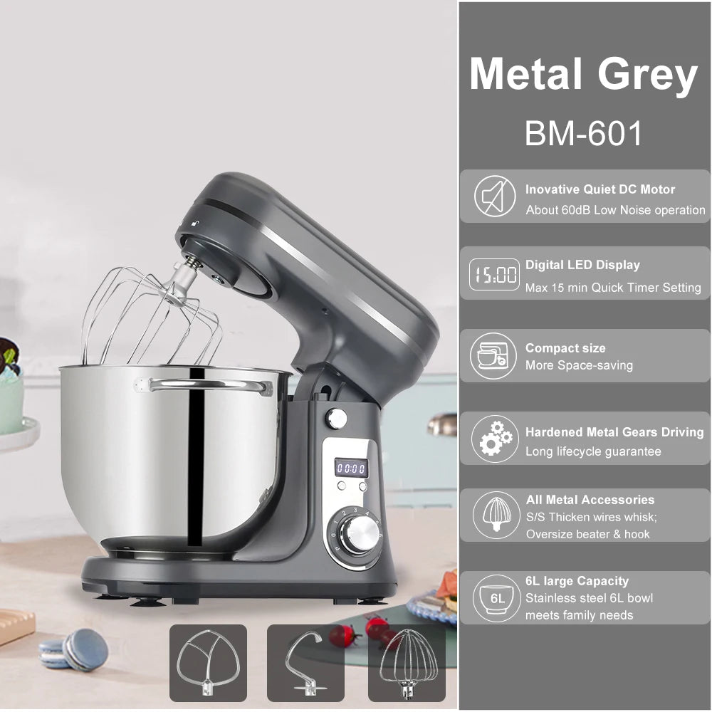 Biolomix Stand Mixer With Quiet Motor 6 Speed Kitchen Appliance