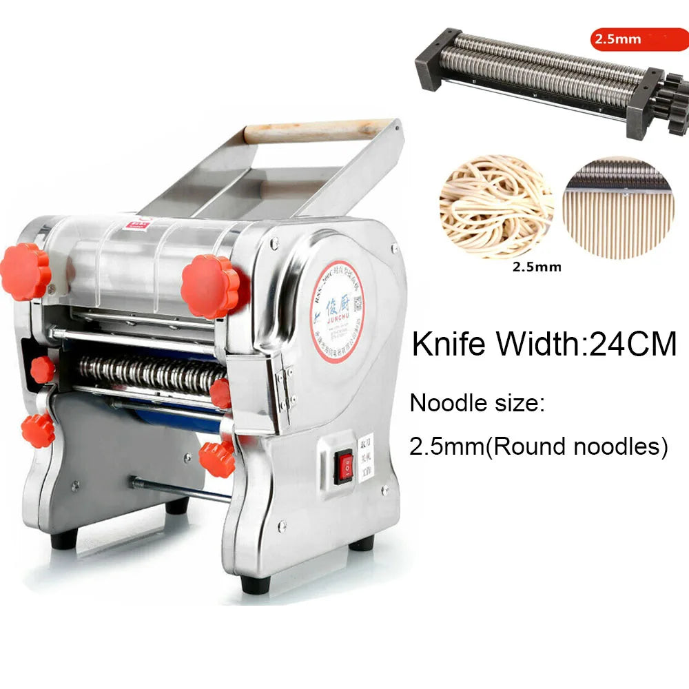 550W Electric Pasta Maker Noodle Machine Stainless Steel Commercial