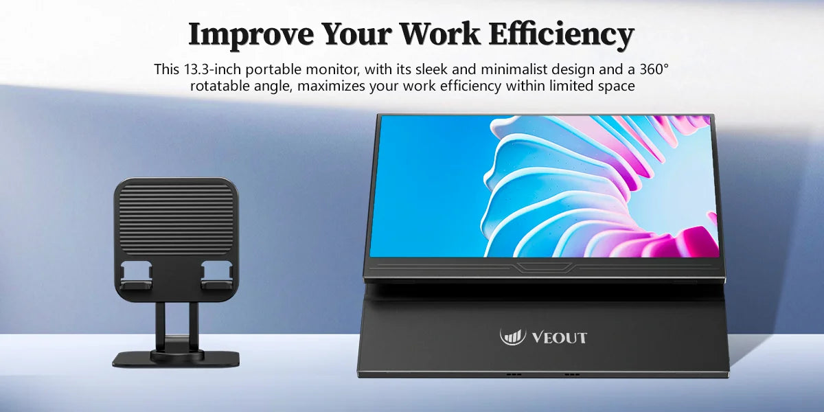VEOUT Portable 1080P IPS USB HDMI External Second Screen Monitor