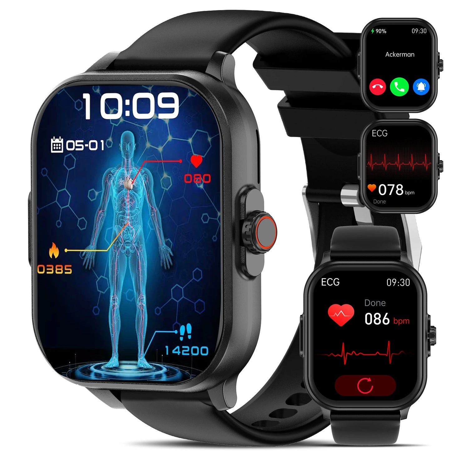 AI Health ECG PPG Smartwatch Blood Pressure Bluetooth Calling Women