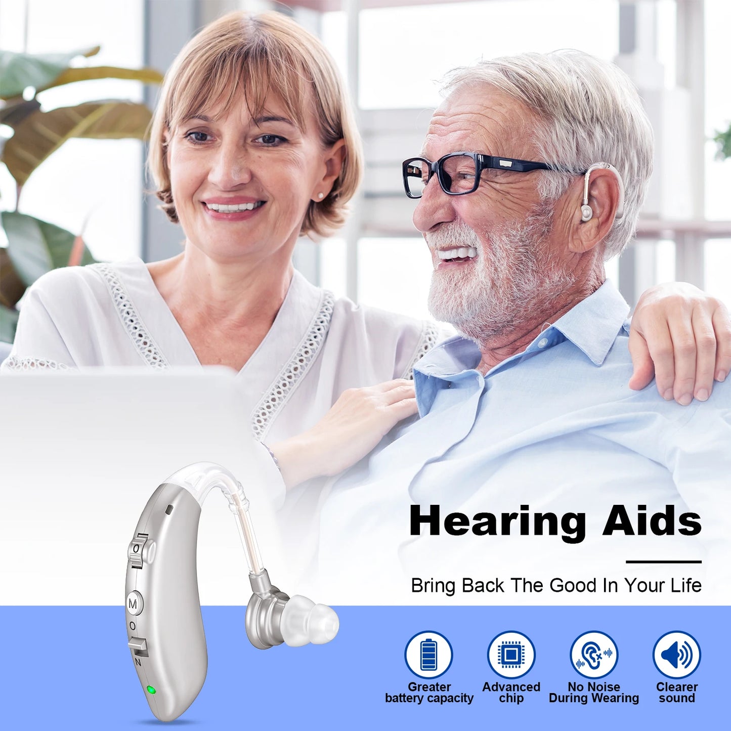 K&FCOPTEE Invisible Hearing Aids Volume Adjustable Rechargeable