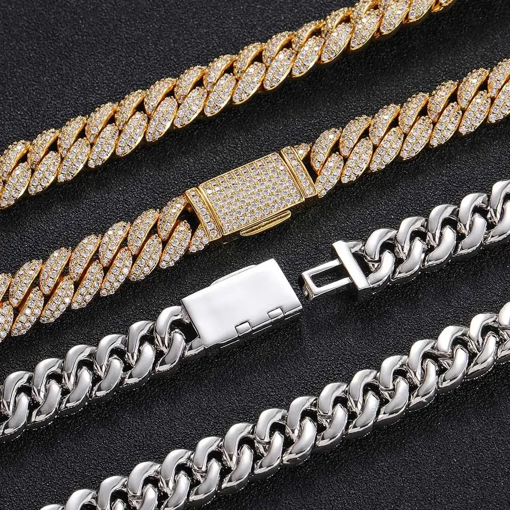 Cuban Link CZ Necklace Iced Out Jewelry Gift Women
