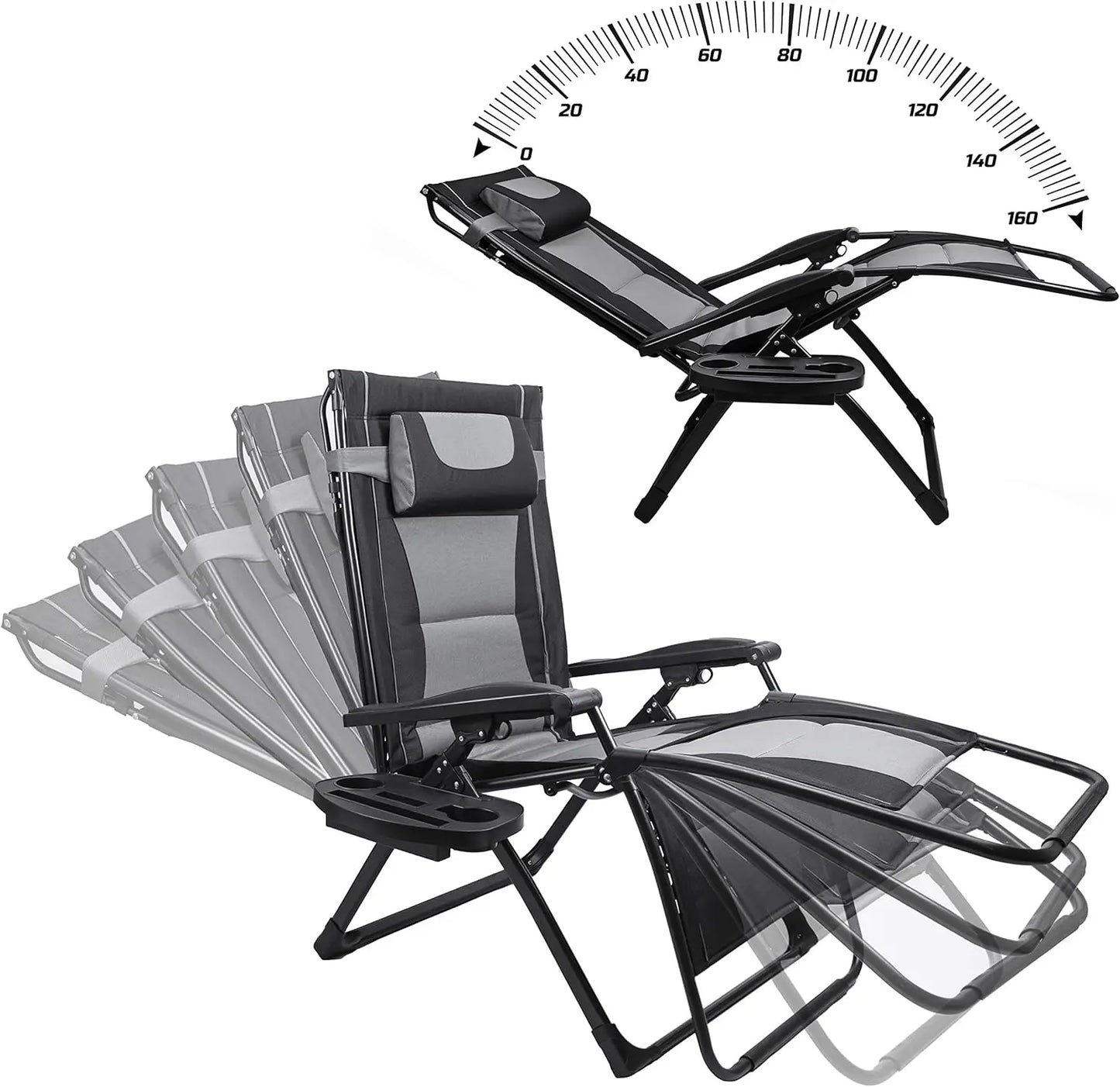 Zero Gravity Recliner Folding Chair For Outdoors With Sunshade