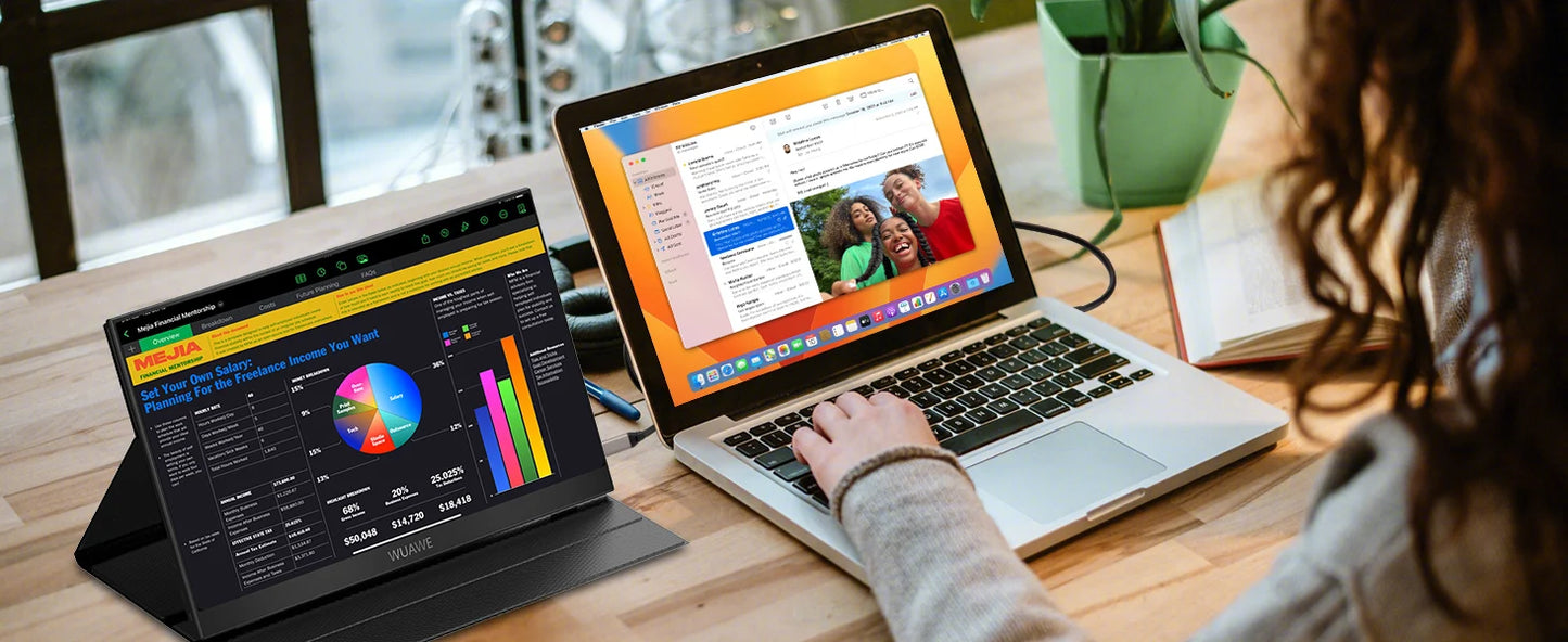 WUAWE Portable Laptop Monitor 1080P HDR USB-C HDMI