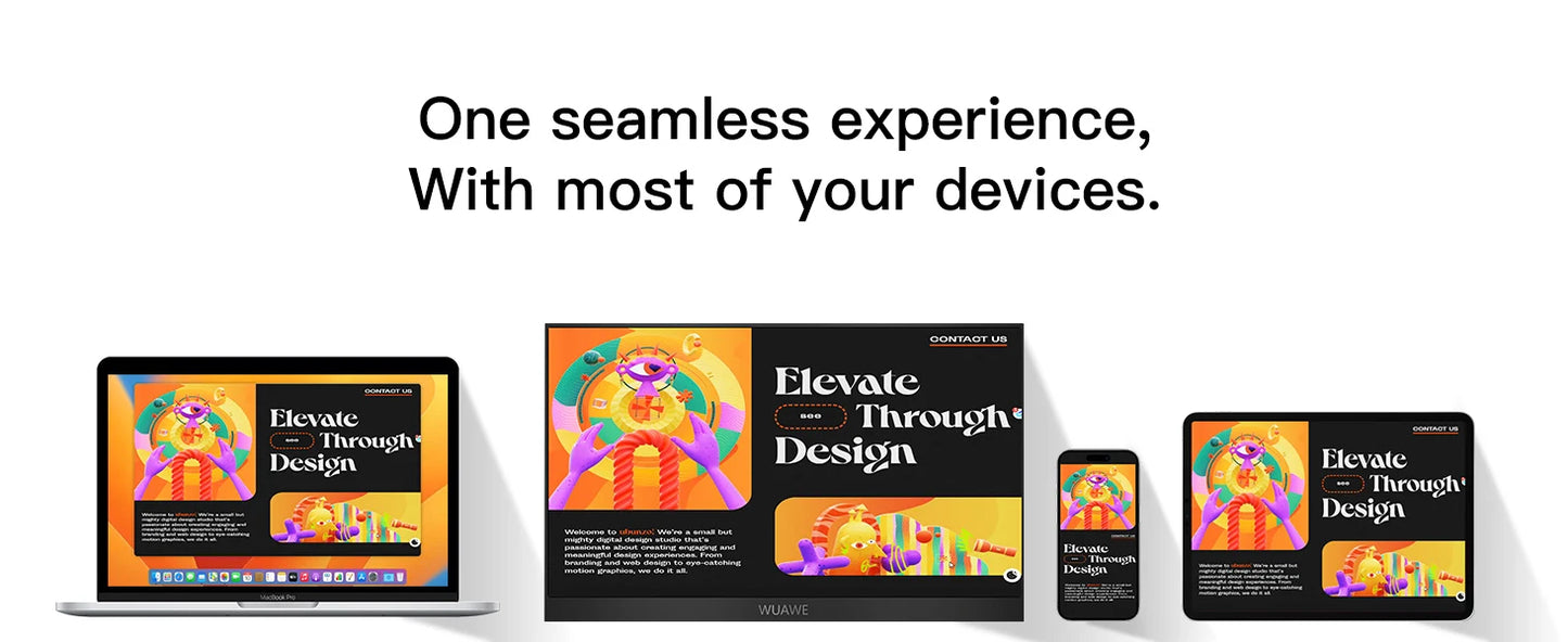 WUAWE Portable Laptop Monitor 1080P HDR USB-C HDMI