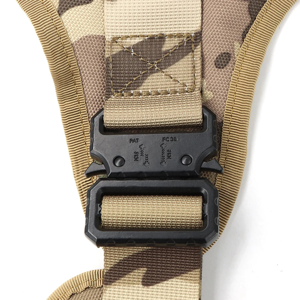 PETRAVEL CN Military Dog Harness Vest Leash Set With Patches