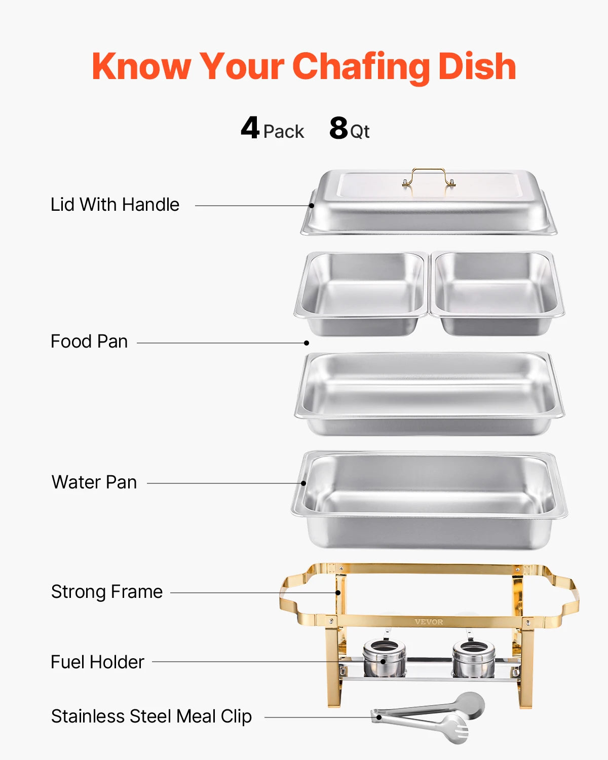 SucceBuy Chafing Dish Buffet Set Stainless Steel With Pans