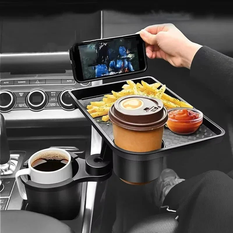 Universal Car Cup Holder Tray 360 Degree Rotating Organizer