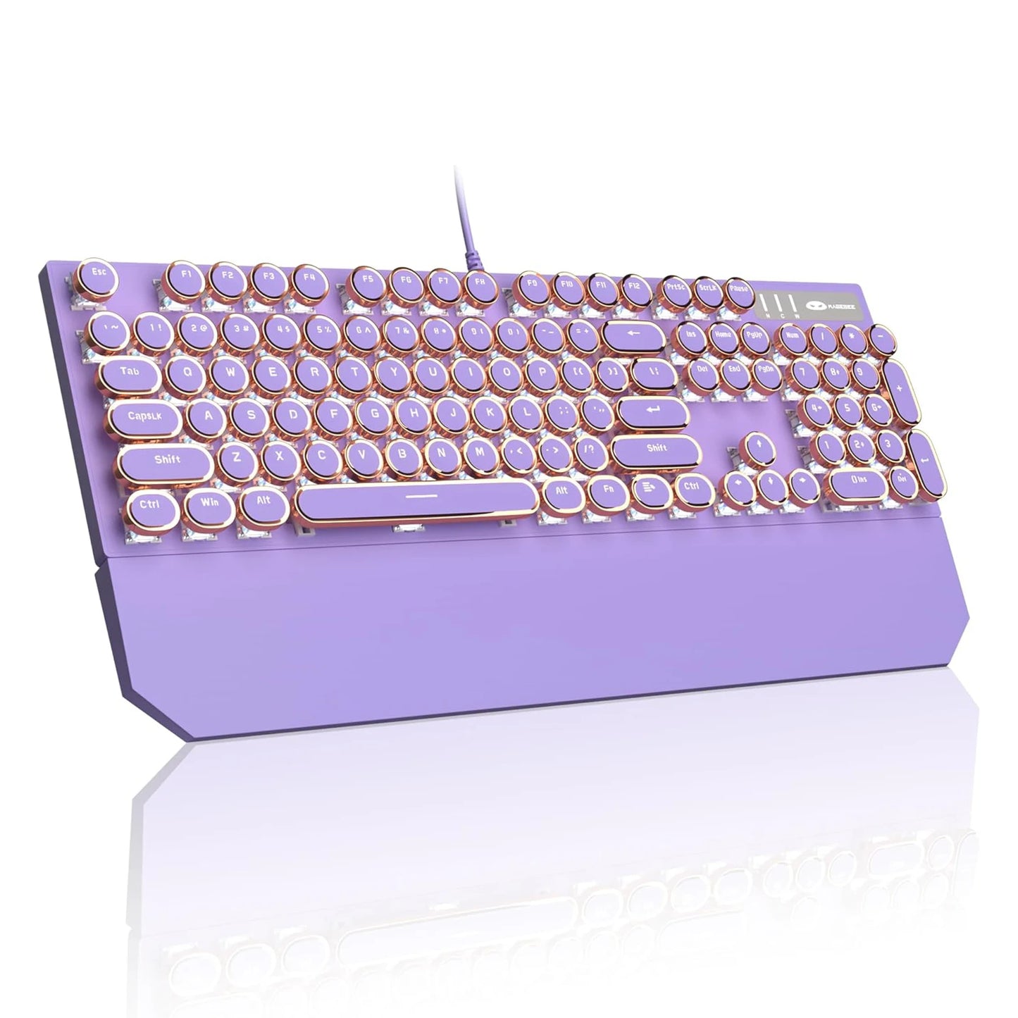 MageGee Typewriter Mechanical Gaming Keyboard Retro Round Keycaps