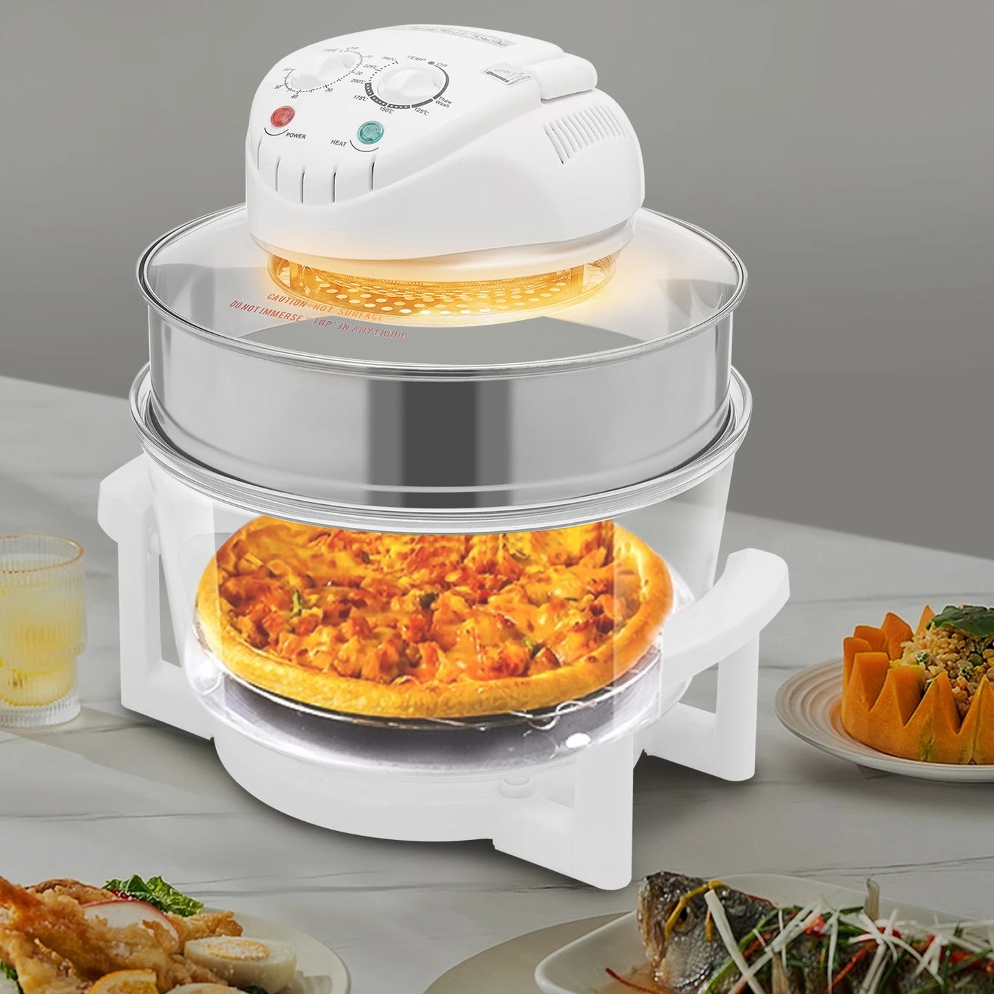 Visual Air Fryer 1200-1400W 360 Degree Hot Air Circulation Oil Free Cooker