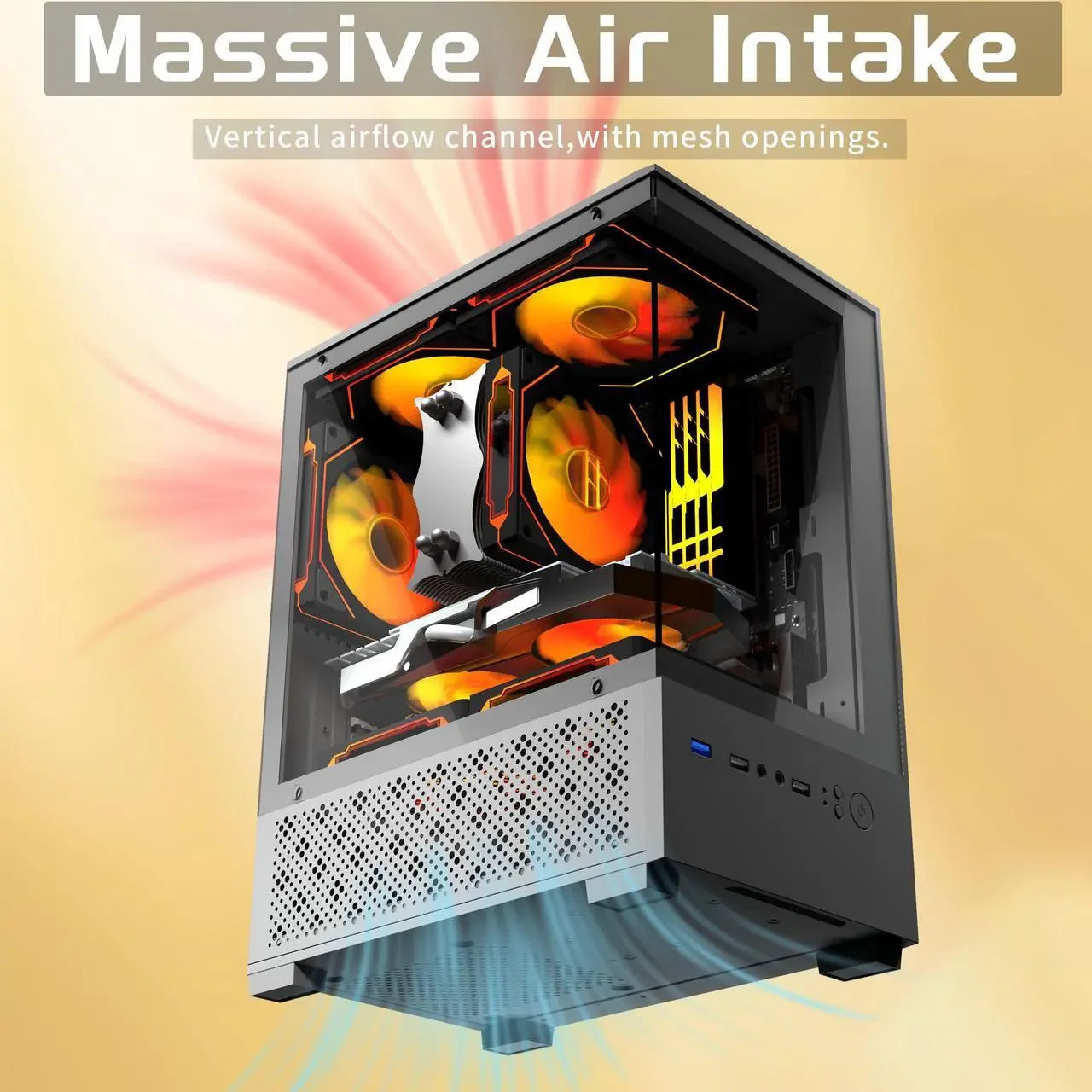 Micro ATX Case With 3x ARGB Fans And Tempered Glass