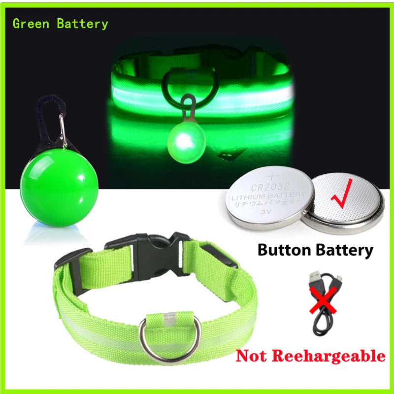 COOYOMOO USB Charging Glowing Dog Collar With Pendant LED Light
