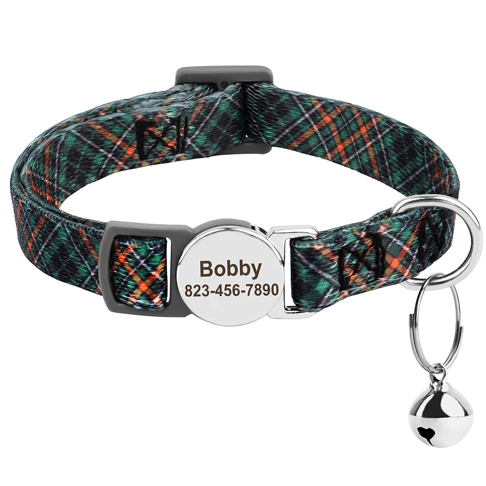Personalized Cat And Small Dog Adjustable Collar With Engraved Name