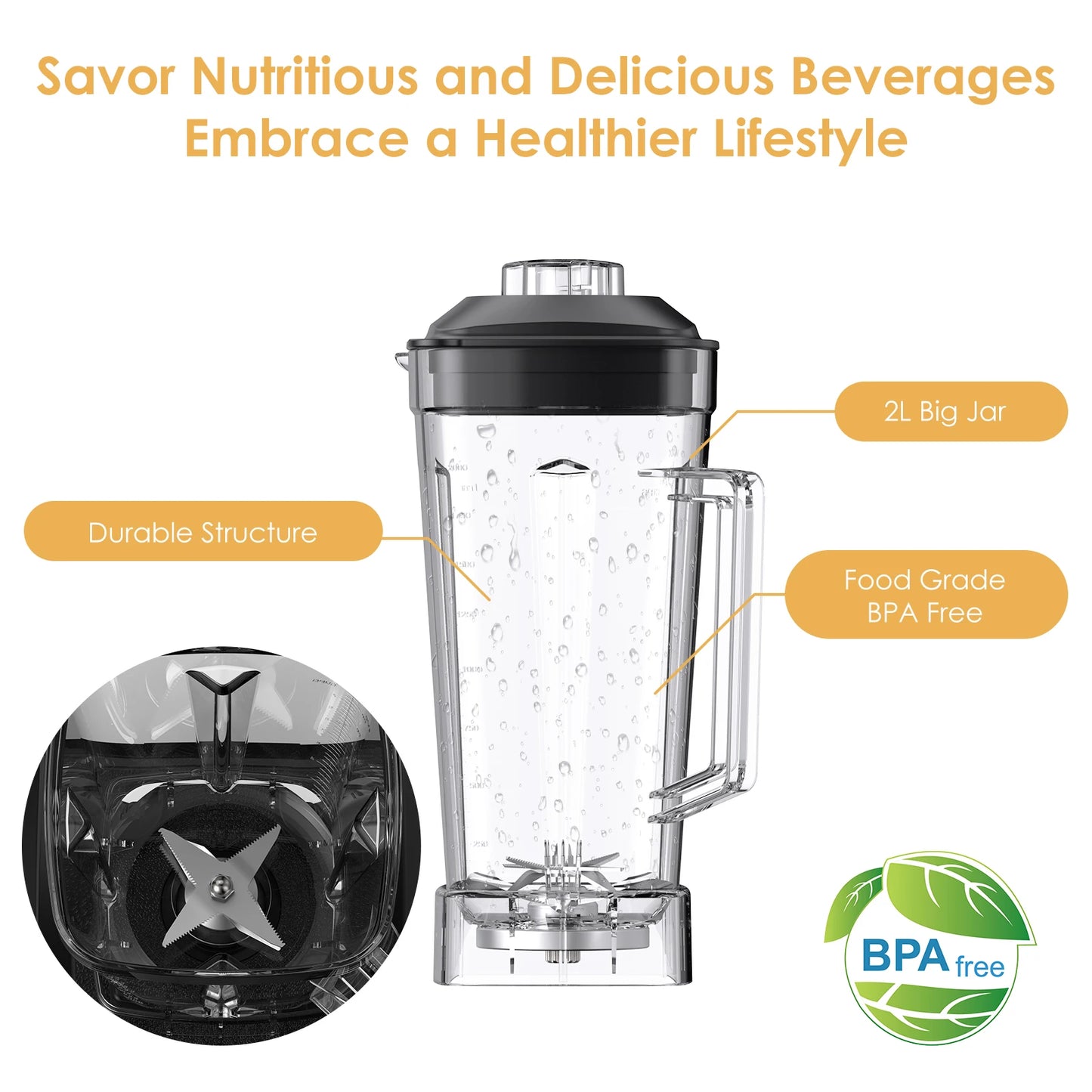 Biolomix BPA Free 3HP Blender Juicer All in One Kitchen