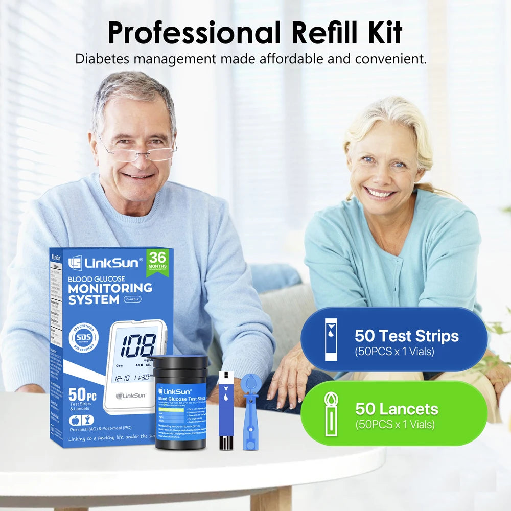Linksun Blood Glucose Meter G4253 Glucometer Diabetes Tester Kit
