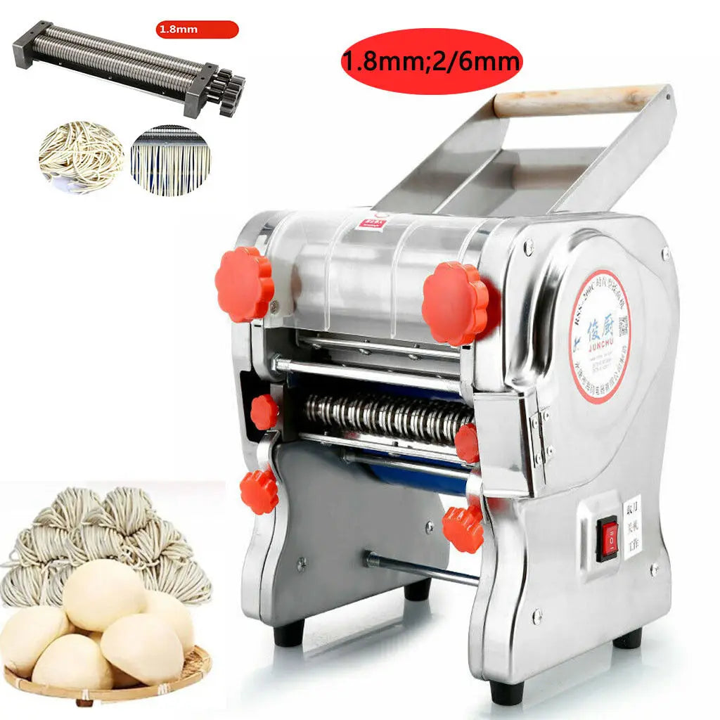 550W Electric Pasta Maker Noodle Machine Dual Knife Stainless Steel