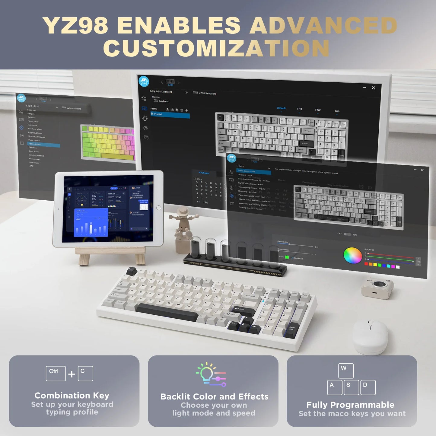 YUNZII YZ98 Mechanical Keyboard 98 Percent Layout Hot Swap Gasket