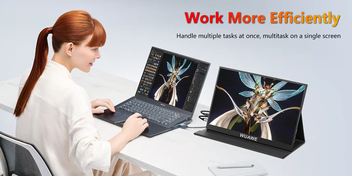 WUAWE Portable Monitor 1080p USB C HDMI HDR Travel Screen