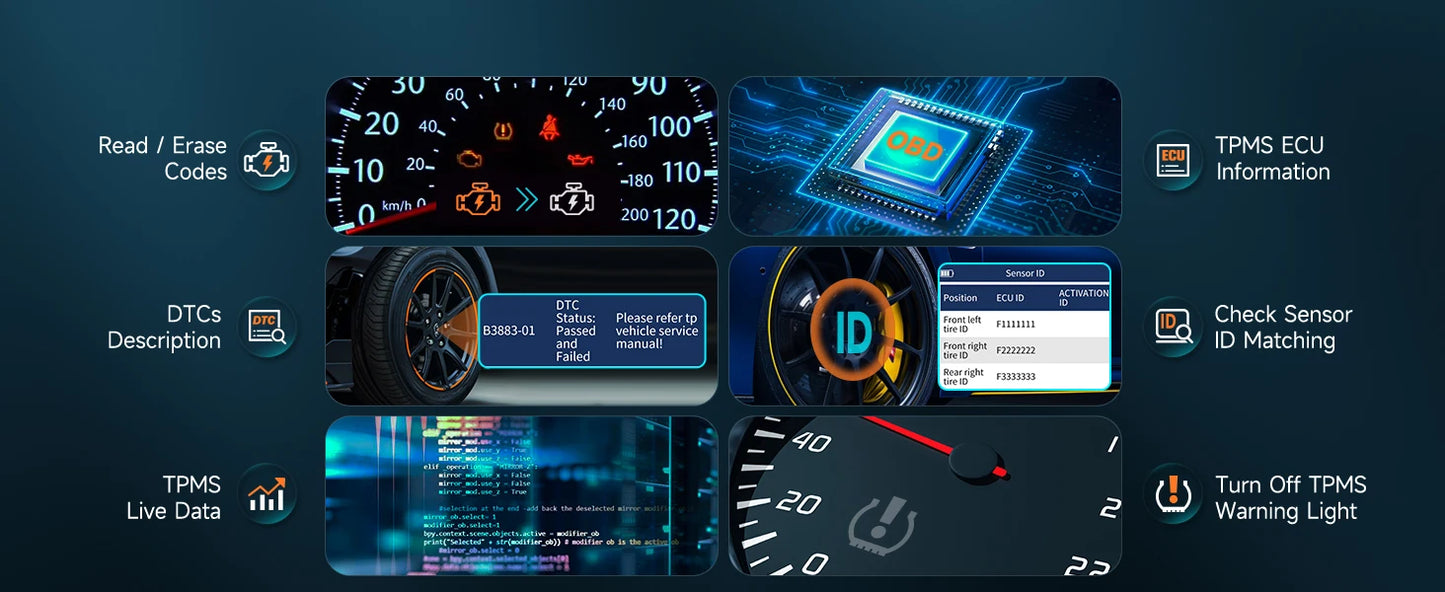Foxwell T2000 Pro TPMS Relearn Tool For Auto Diagnostics