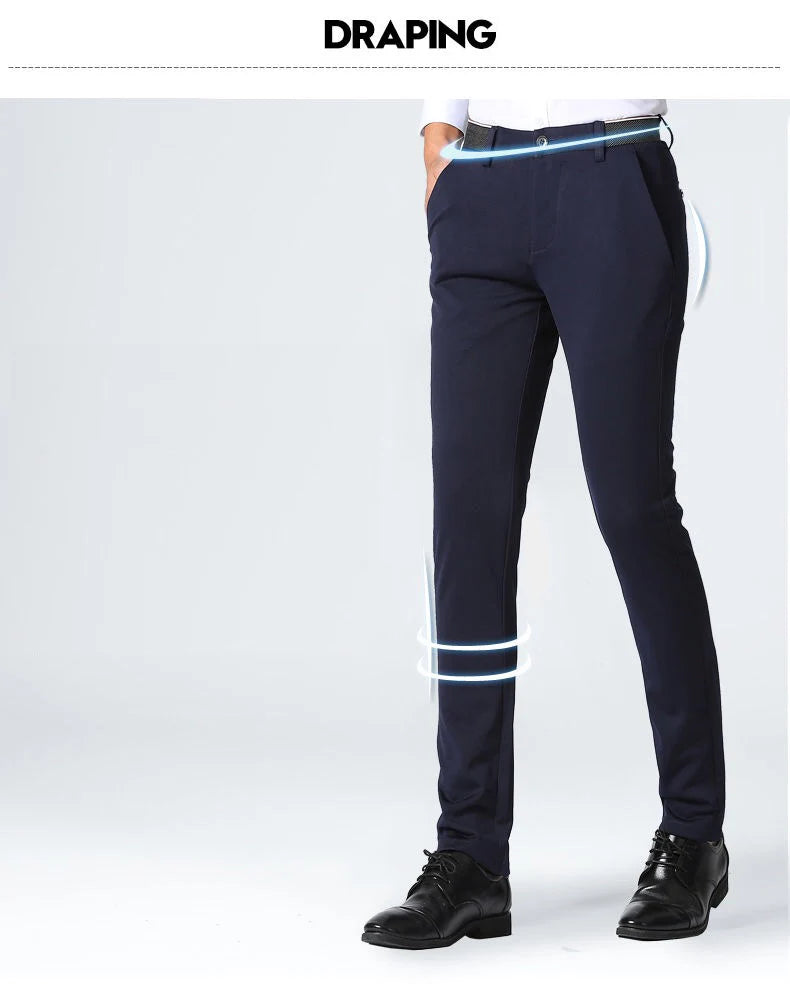 GOZBKF Mens Spring Autumn Business Dress Pants For Office