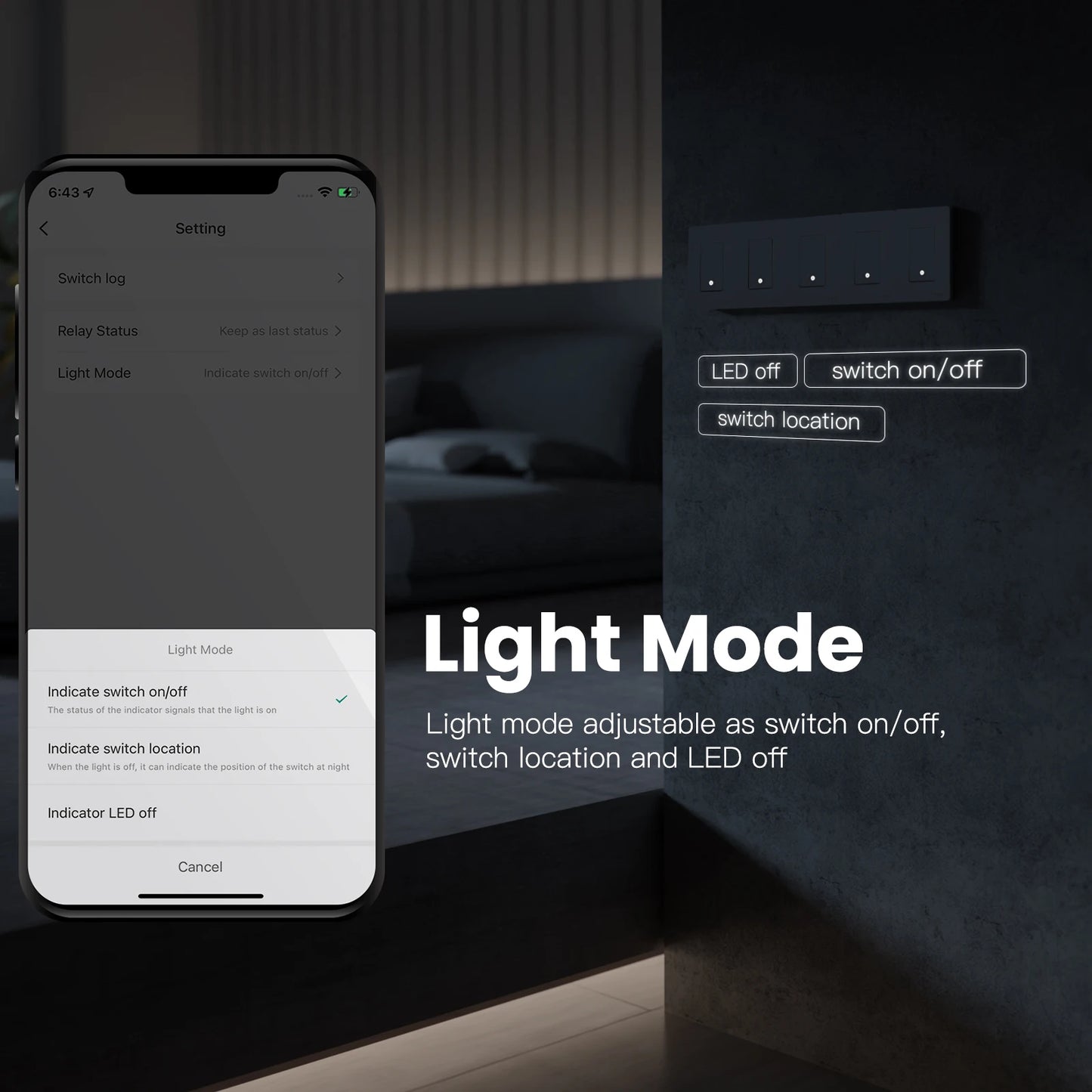 MOES New Star Ring Series Tuya Smart WiFi Light Switch Three Way Voice Control