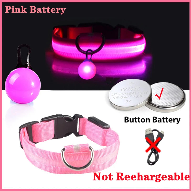 COOYOMOO USB Charging Glowing Dog Collar With Pendant LED Light
