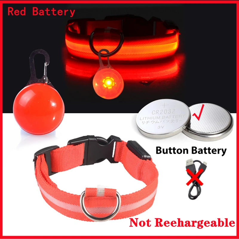 COOYOMOO USB Charging Glowing Dog Collar With Pendant LED Light