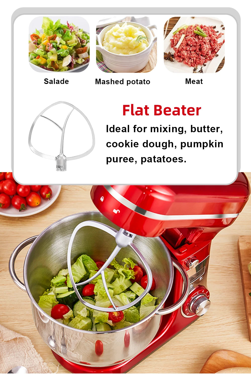 Biolomix Kitchen Stand Mixer And Blender With Quiet 1200W Performance