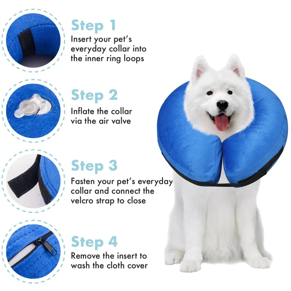 Inflatable Dog Collar After Surgery For Pets Protective Recovery