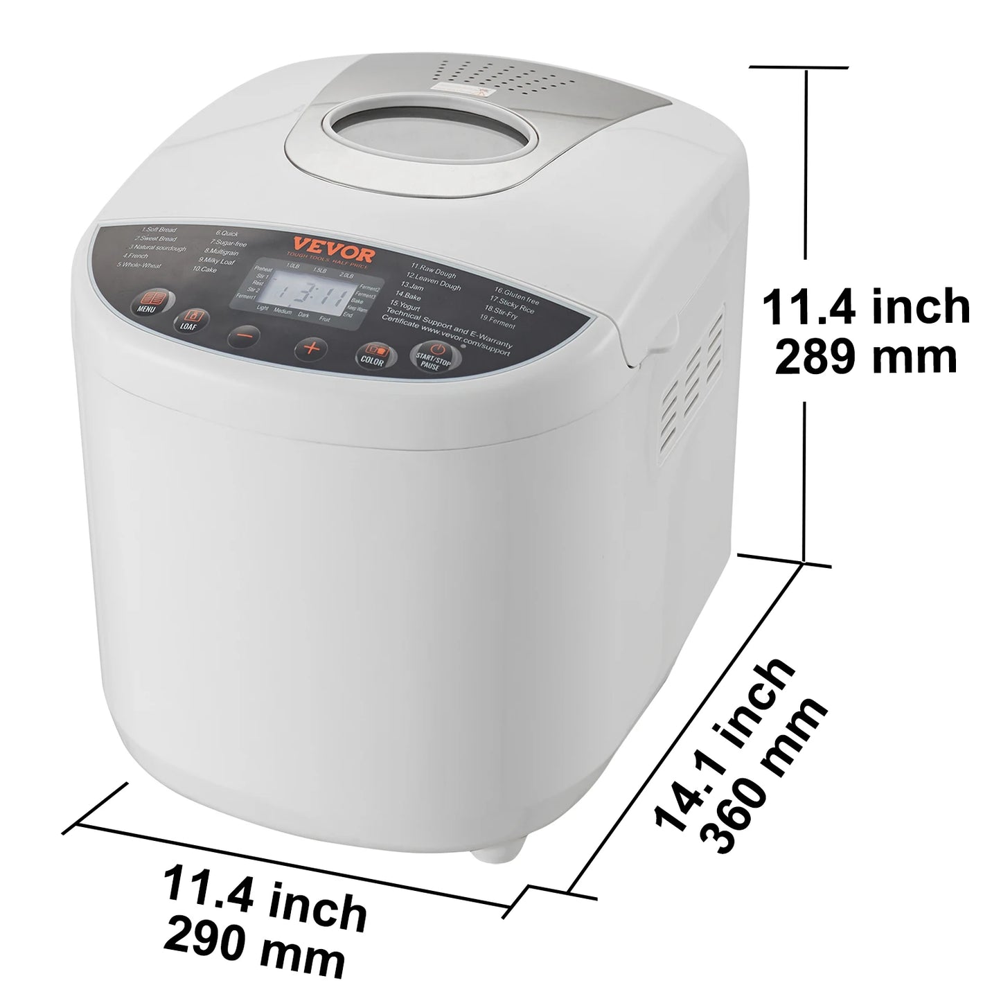 SucceBuy 15 In 1 Gluten Free Automatic Countertop Bread Maker