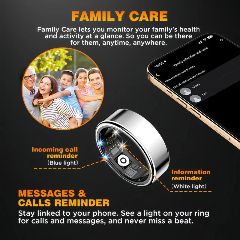 Casatelier Wearable Smart Ring IP68 Waterproof SpO2 Heart Rate Monitor