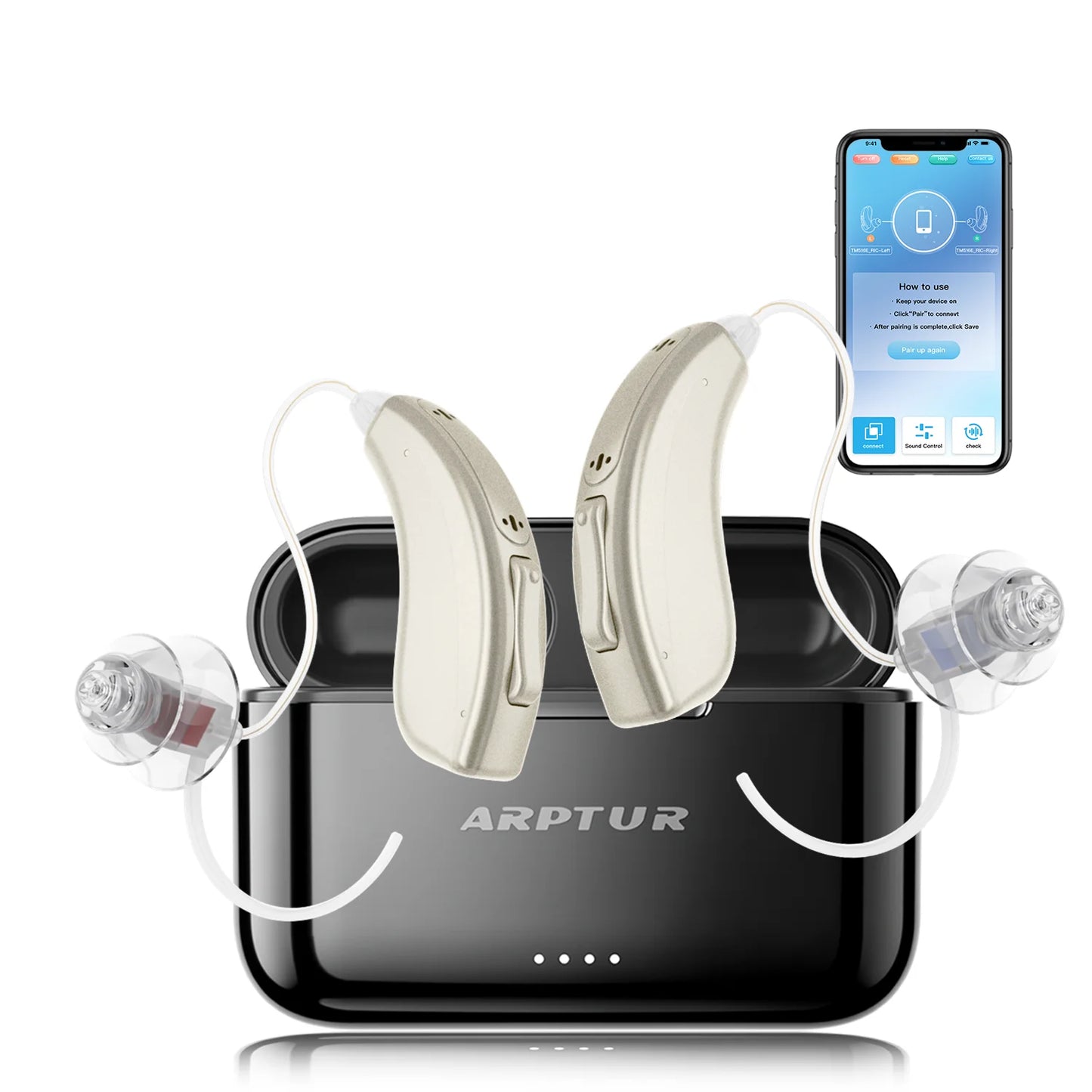 Zepau Bluetooth Hearing Aids For Seniors With Noise Cancellation