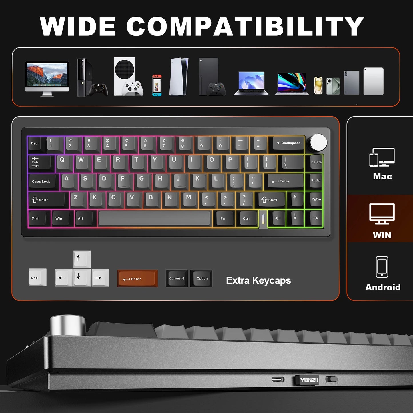 YUNZI AL68 Wireless Mechanical Keyboard QMK VIA