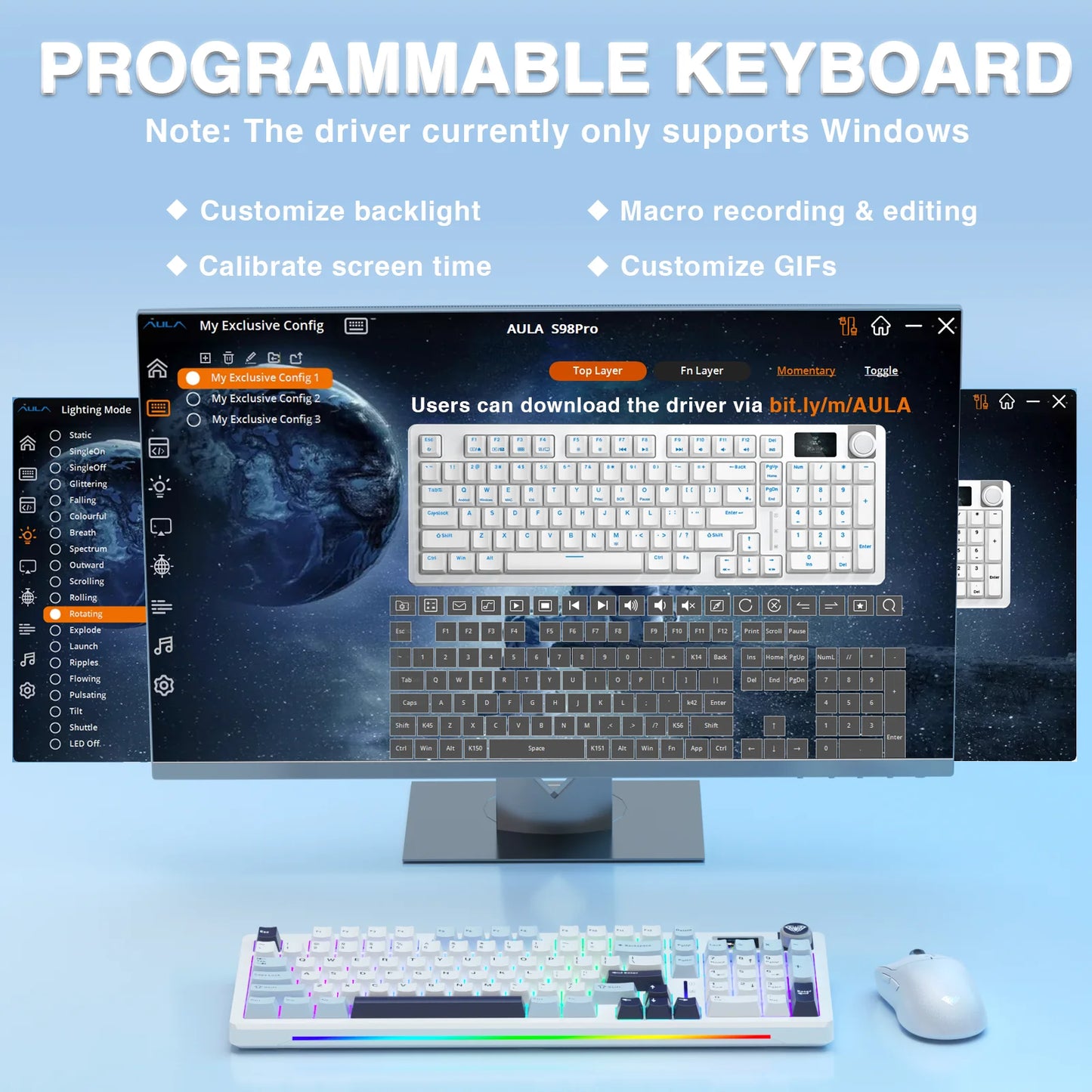 AULA S98pro Wireless Mechanical Keyboard With Gasket Hot Swap