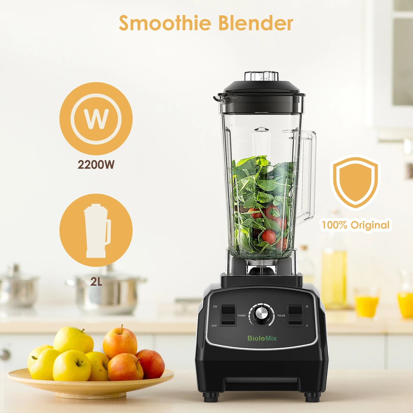 Biolomix BPA Free 3HP Blender Juicer All in One Kitchen
