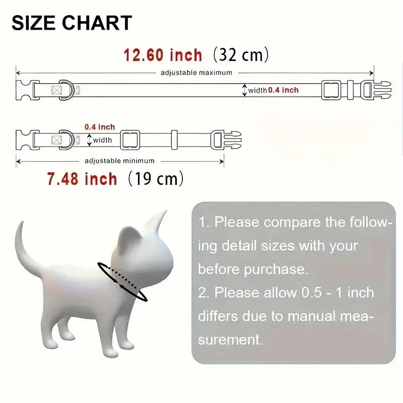 Personalized Reflective Cat Safety Collar Adjustable With Engraved ID
