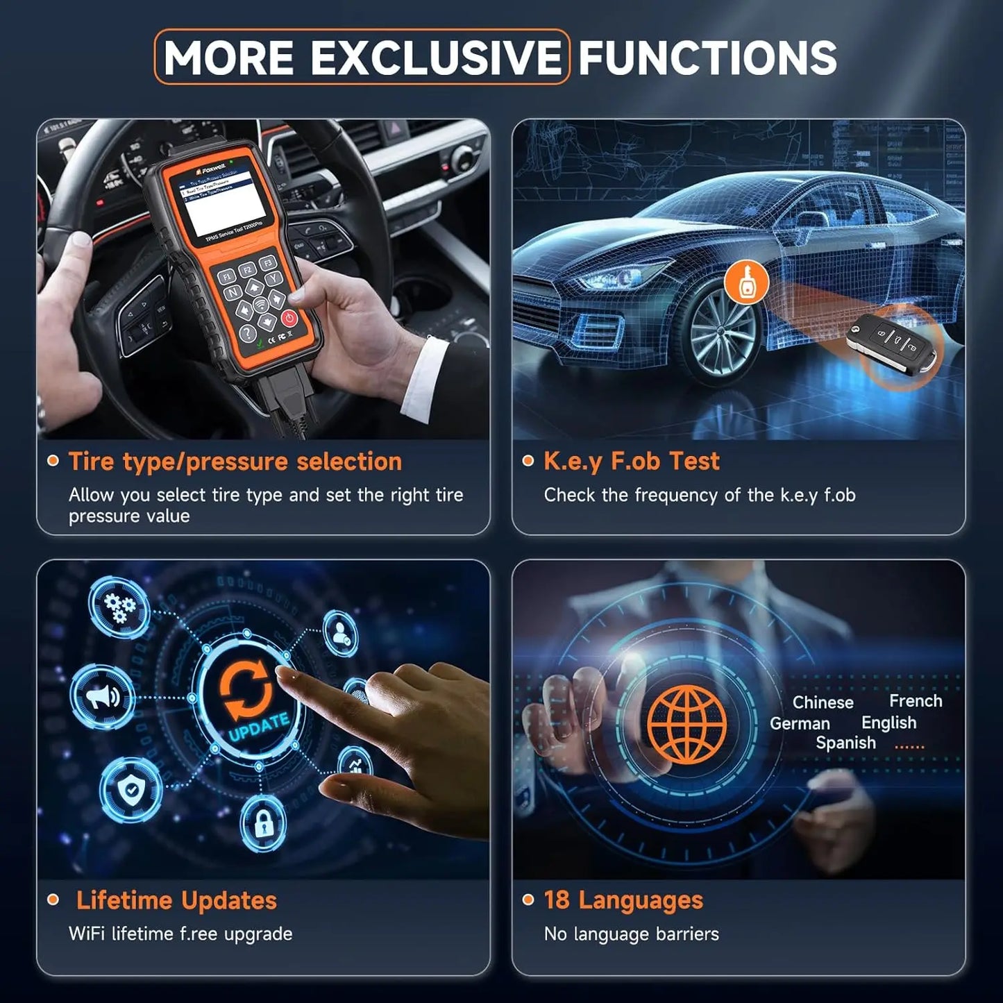 Foxwell T2000 Pro TPMS Relearn Tool For Auto Diagnostics