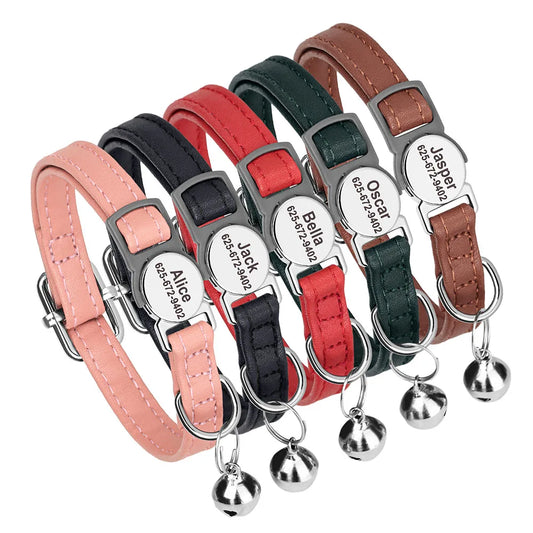 Personalized Cat And Small Dog Adjustable Collar With Engraved Name