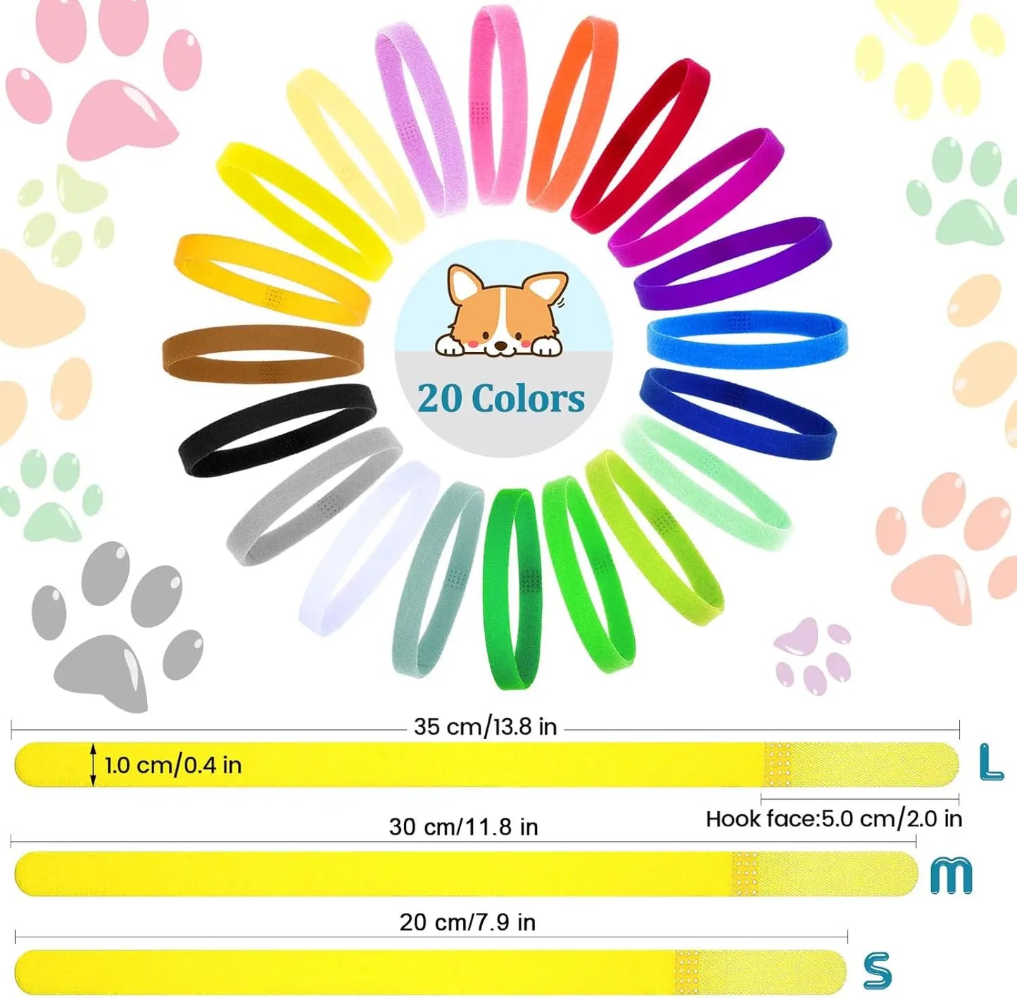 Puppy Whelping Collars Double Sided Adjustable ID Bands