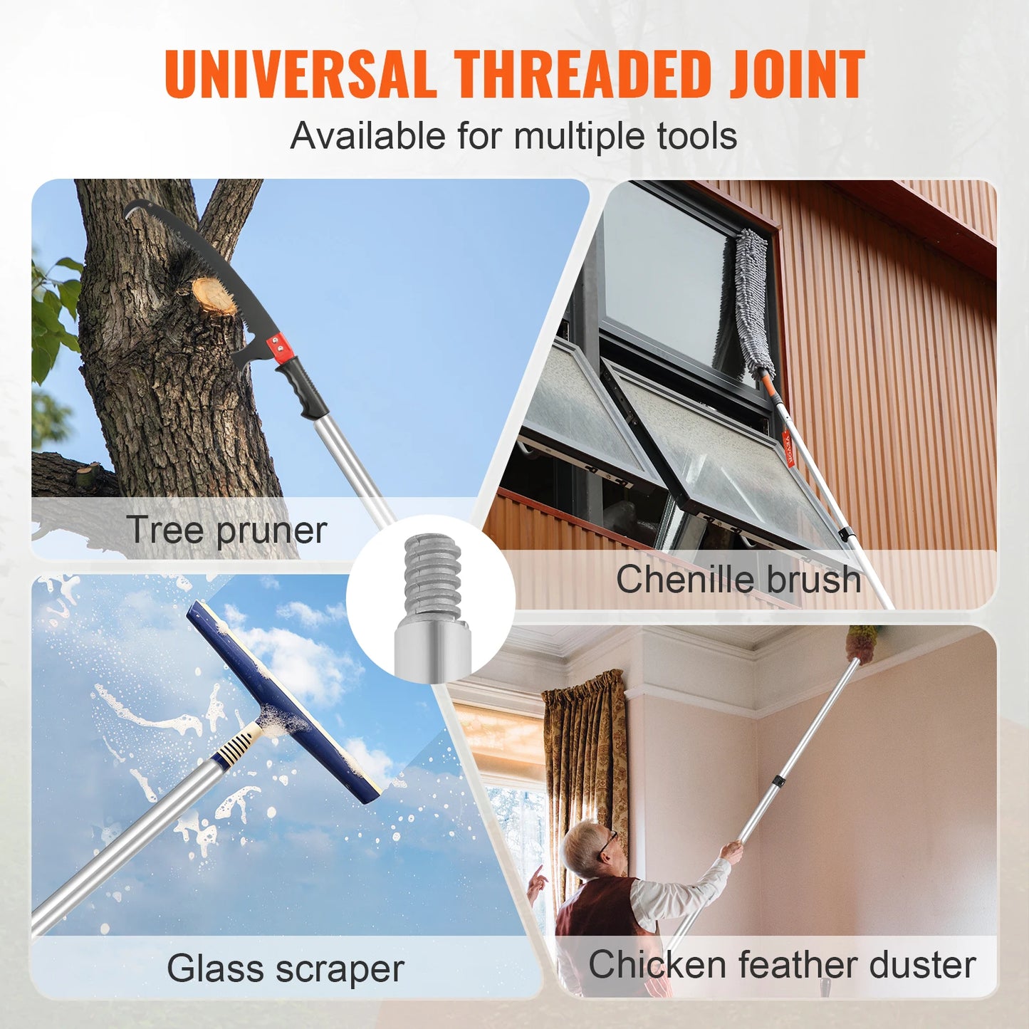 SucceBuy Telescopic Extendable Pole Saw Pruner With Aluminum Handle