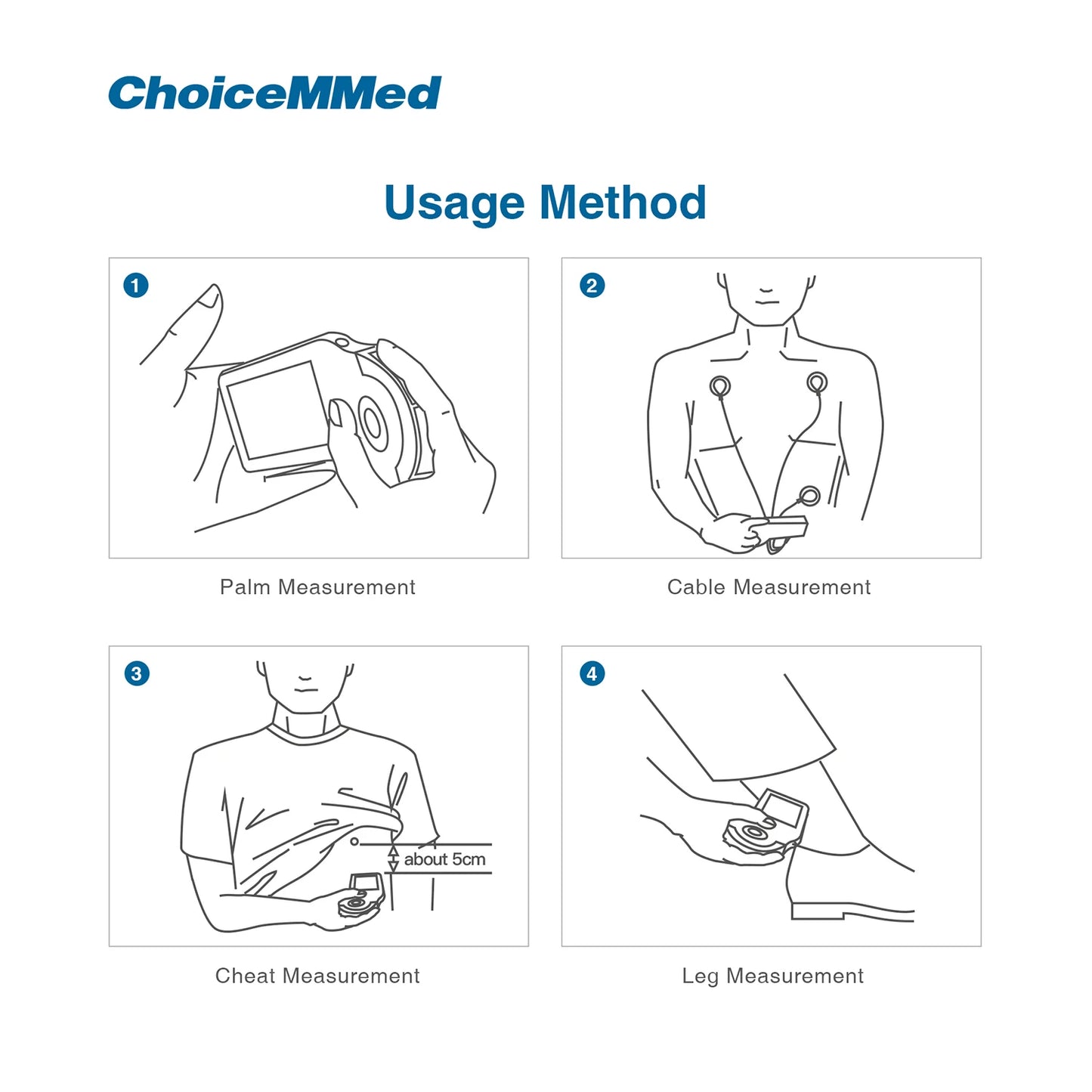 ChoiceMMed Handheld ECG Monitor Real Time Heart Rate Monitoring Electrocardiogram