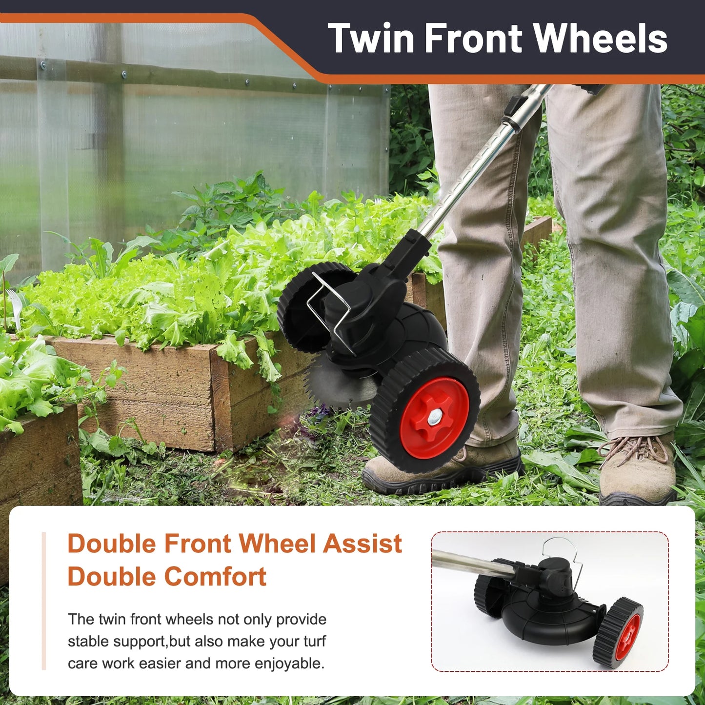 Cordless 21V Electric Weed Trimmer With Wheels 3 In 1