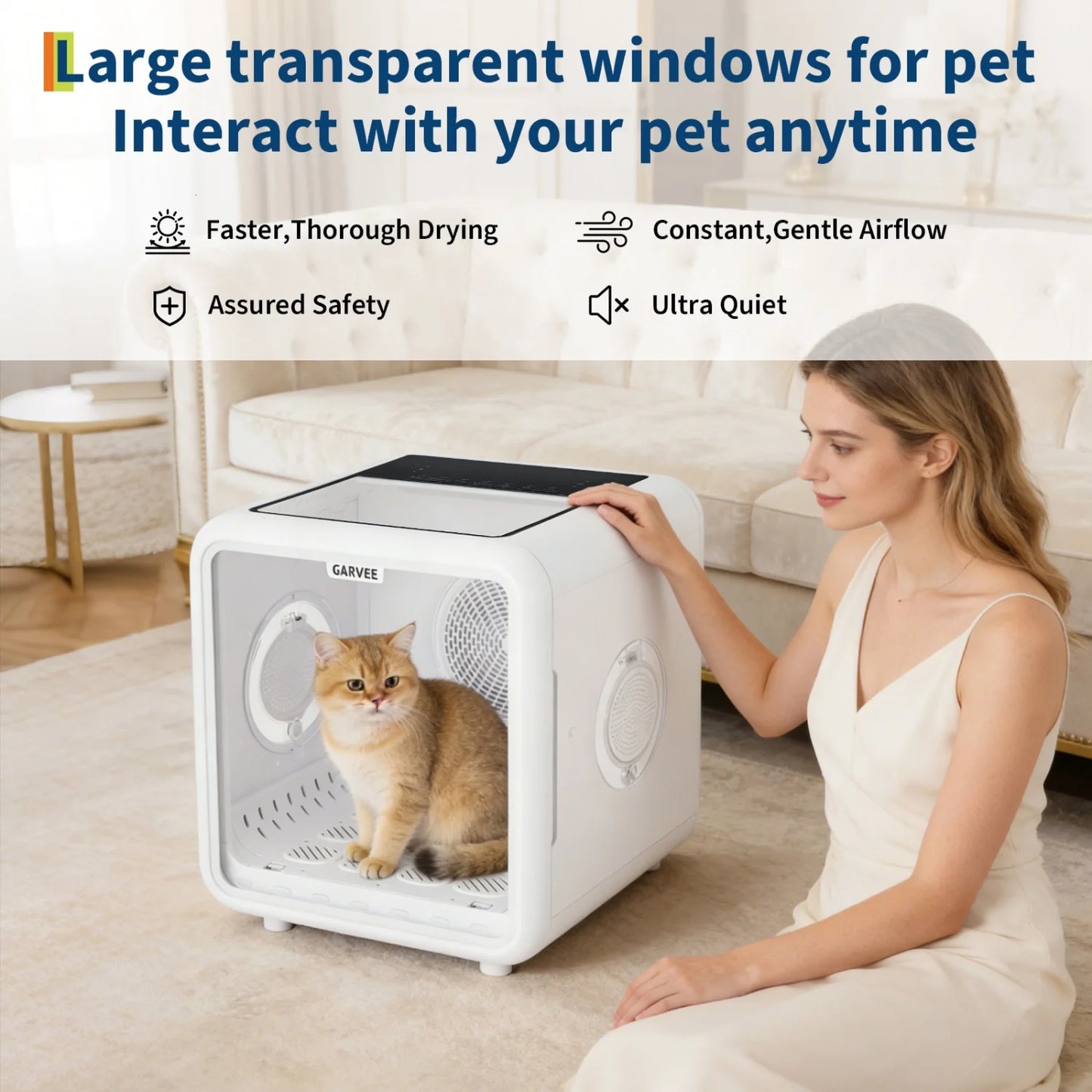 HiMISS 360 Degree Pet Drying Box With Five Outlets