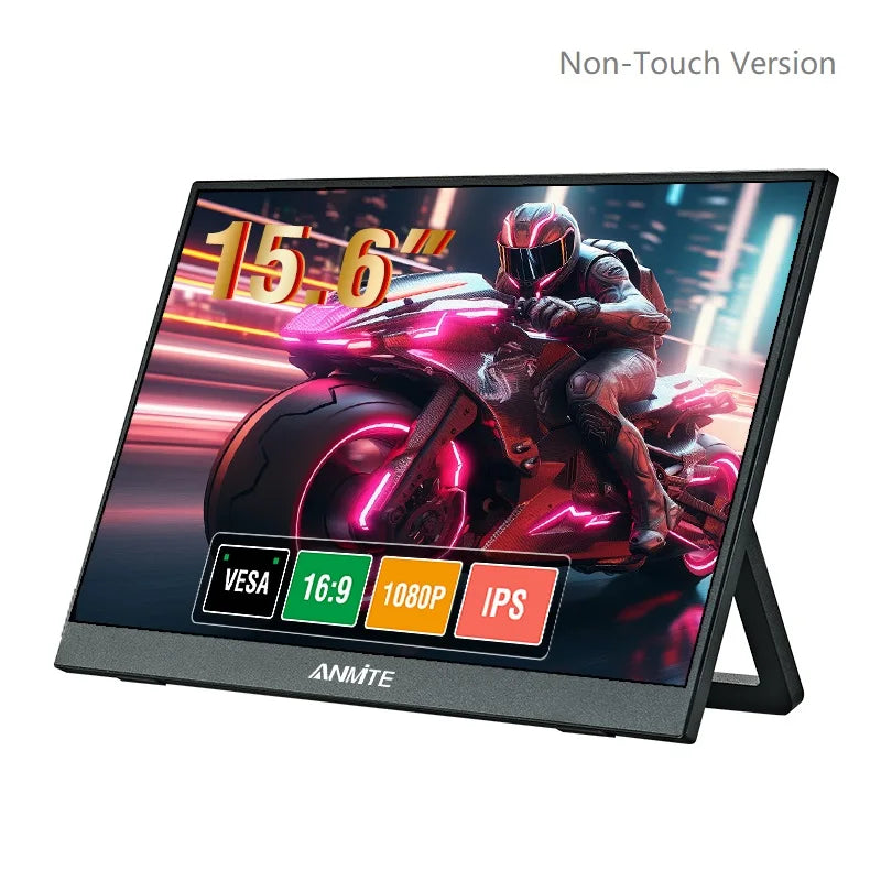 Anmite Portable Touch Monitor 1080p HDR IPS USB C HDMI