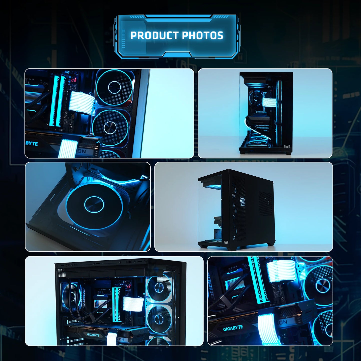 Yeah Magic Sword V 270° Column-Free Panoramic View ATX PC Case  Superior Thermal Performance Gaming And Office PC Case