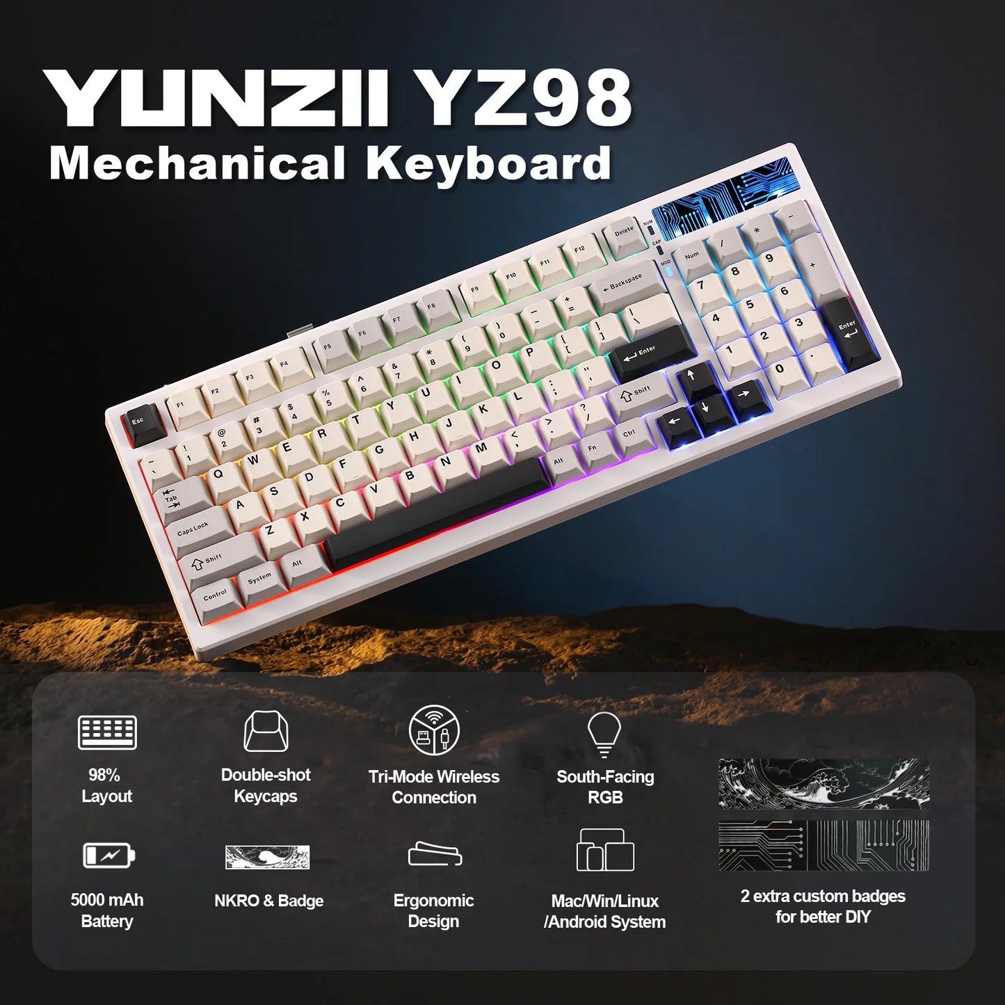 YUNZII YZ98 Mechanical Gaming Keyboard With Hot Swap Gasket